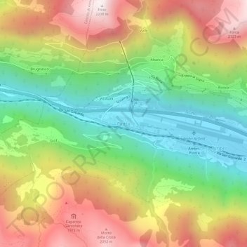 Piotta地形图、海拔、地势
