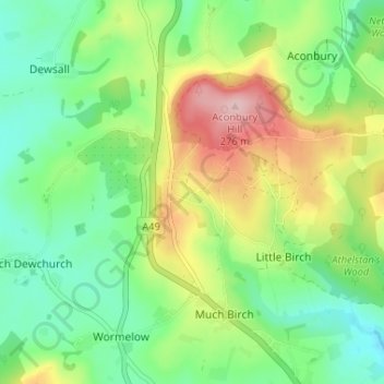 King's Thorn地形图、海拔、地势