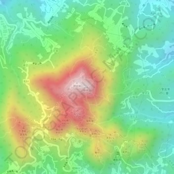 觀音山地形图、海拔、地势
