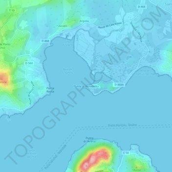 Punta di Benedettu地形图、海拔、地势