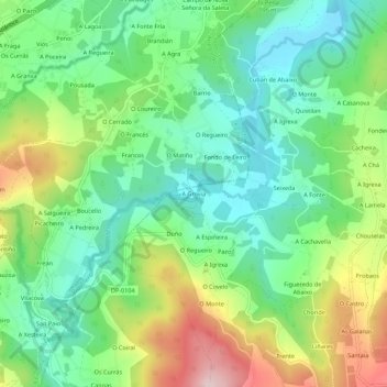 A Grovia地形图、海拔、地势