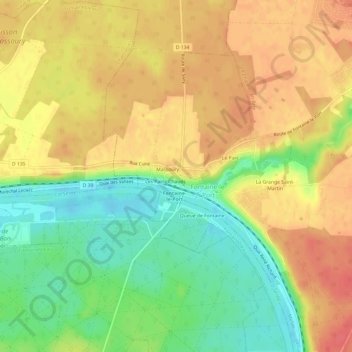 Les Grillons地形图、海拔、地势