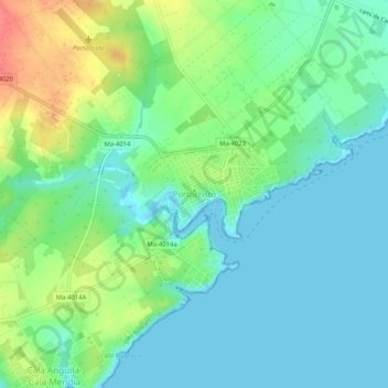 Porto Cristo地形图、海拔、地势