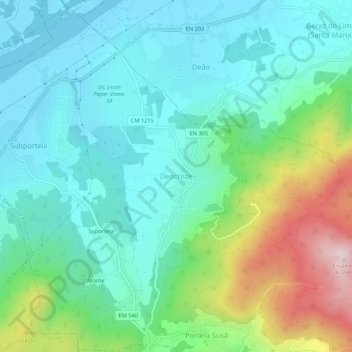 Deocriste地形图、海拔、地势