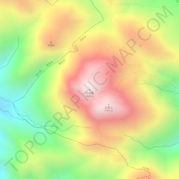 石谷解地形图、海拔、地势