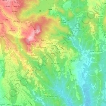 Baldo地形图、海拔、地势