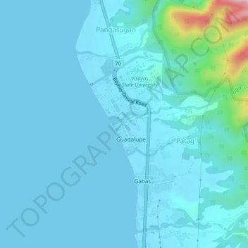 Lower Utod (Guadalupe)地形图、海拔、地势
