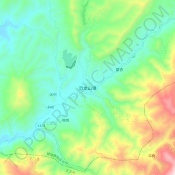 恐龙山镇地形图、海拔、地势