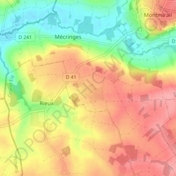 Hochecourt地形图、海拔、地势