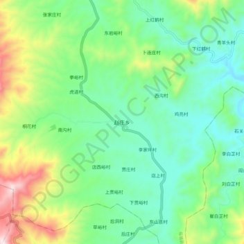 赵庄乡地形图、海拔、地势