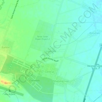 Lourdes地形图、海拔、地势