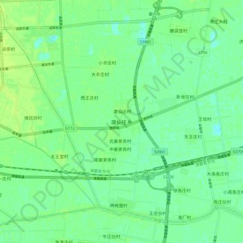 康仙庄乡地形图、海拔、地势