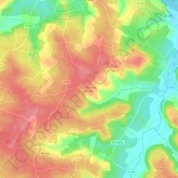 La Borie de Prussi地形图、海拔、地势