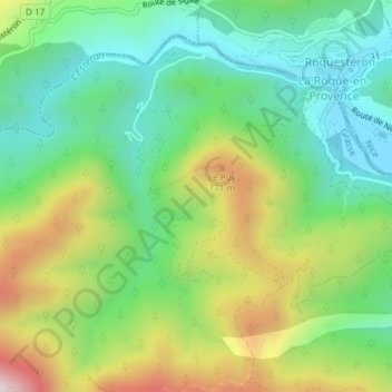 Le Vilaret地形图、海拔、地势
