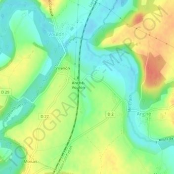 La Leze地形图、海拔、地势