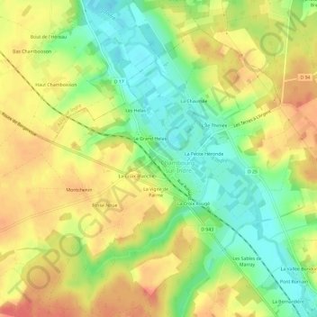 Saint-Sulpice地形图、海拔、地势