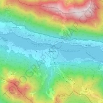 Schattseite地形图、海拔、地势