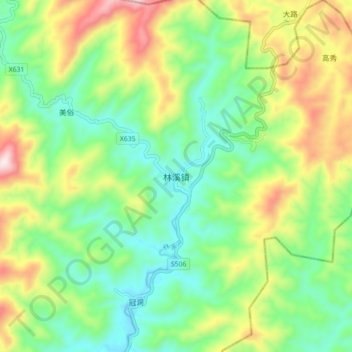 林溪镇地形图、海拔、地势