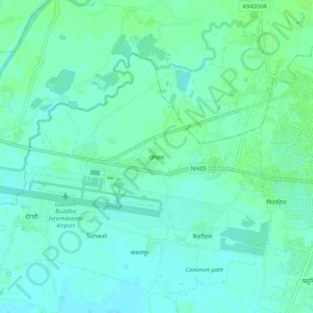 Dogahara地形图、海拔、地势