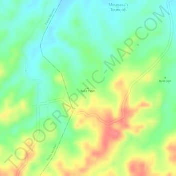 Bukit Palah地形图、海拔、地势