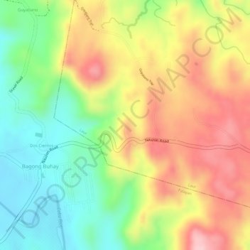 El Pobre Tanawan View Deck地形图、海拔、地势
