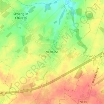 Verlaine地形图、海拔、地势