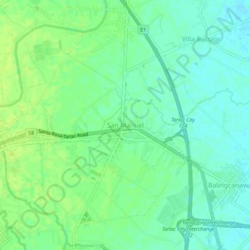 San Manuel地形图、海拔、地势