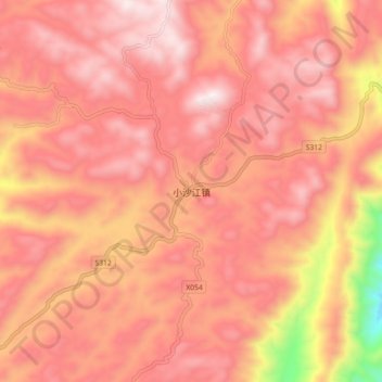 小沙江镇地形图、海拔、地势