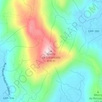 Morro da Encantada地形图、海拔、地势