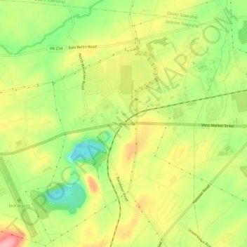 Thomasville地形图、海拔、地势