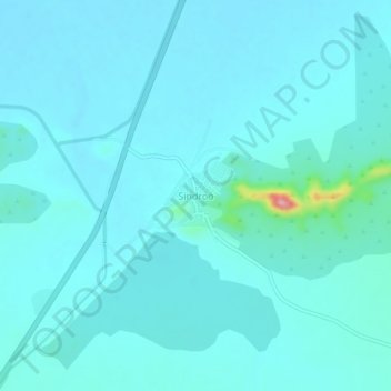 Sindroo地形图、海拔、地势