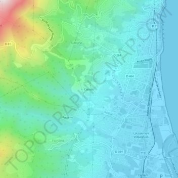 Capado地形图、海拔、地势