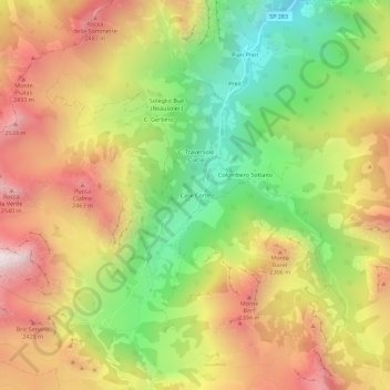 Case Corte地形图、海拔、地势