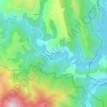 Castanet地形图、海拔、地势