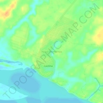 Novo Remanso地形图、海拔、地势