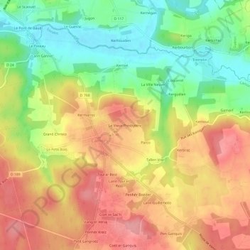 Le Vieux Presbytère地形图、海拔、地势
