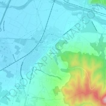 Vaucourte地形图、海拔、地势