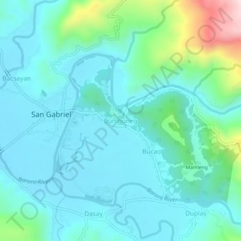 Bumbuneg地形图、海拔、地势