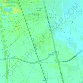 Siwah地形图、海拔、地势