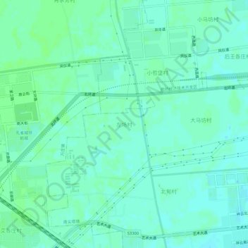 左场村地形图、海拔、地势