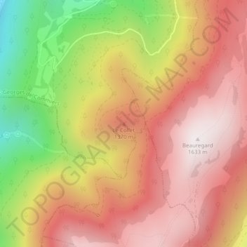 Le Collet地形图、海拔、地势