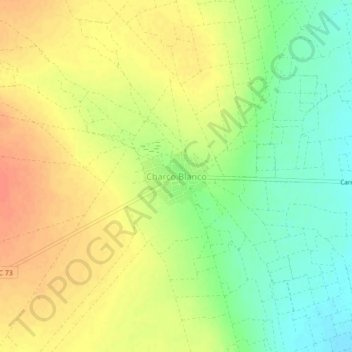 Charco Blanco地形图、海拔、地势