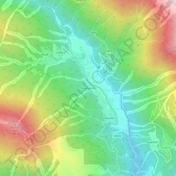 Magnanins地形图、海拔、地势