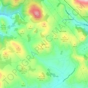 Rignano地形图、海拔、地势