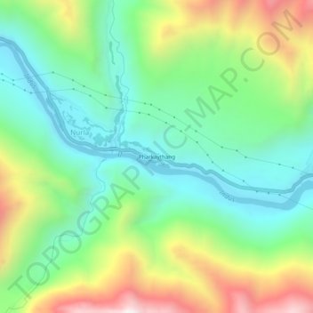 Pharkaythang地形图、海拔、地势