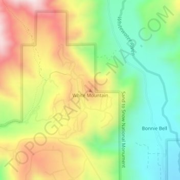 White Mountain地形图、海拔、地势