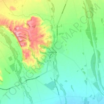 Geraldine地形图、海拔、地势