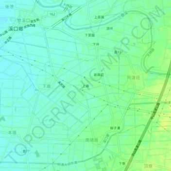 上崙地形图、海拔、地势