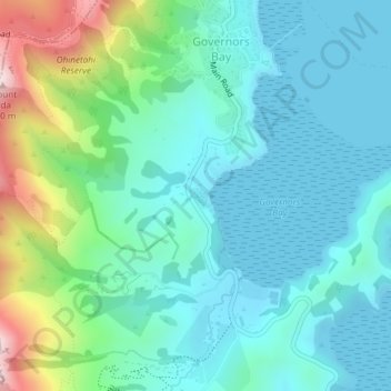 Ōhinetahi地形图、海拔、地势