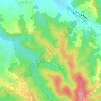 Bricco Rotondo地形图、海拔、地势